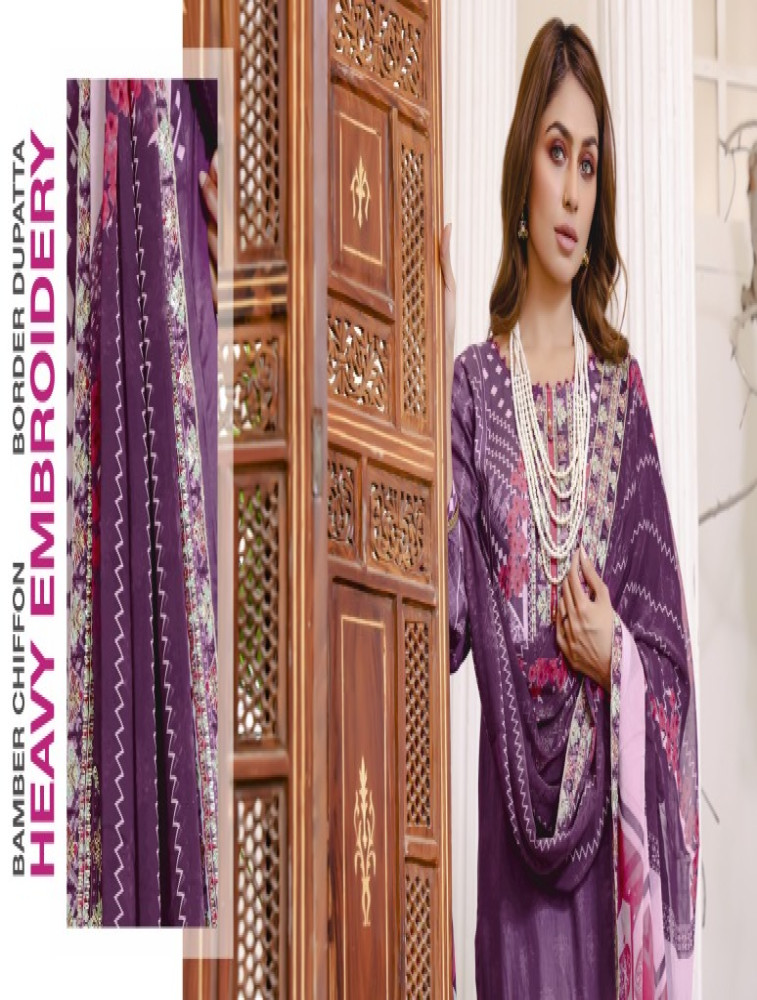 embroidered lawn embroidery boarder bamber chiffon dupatta