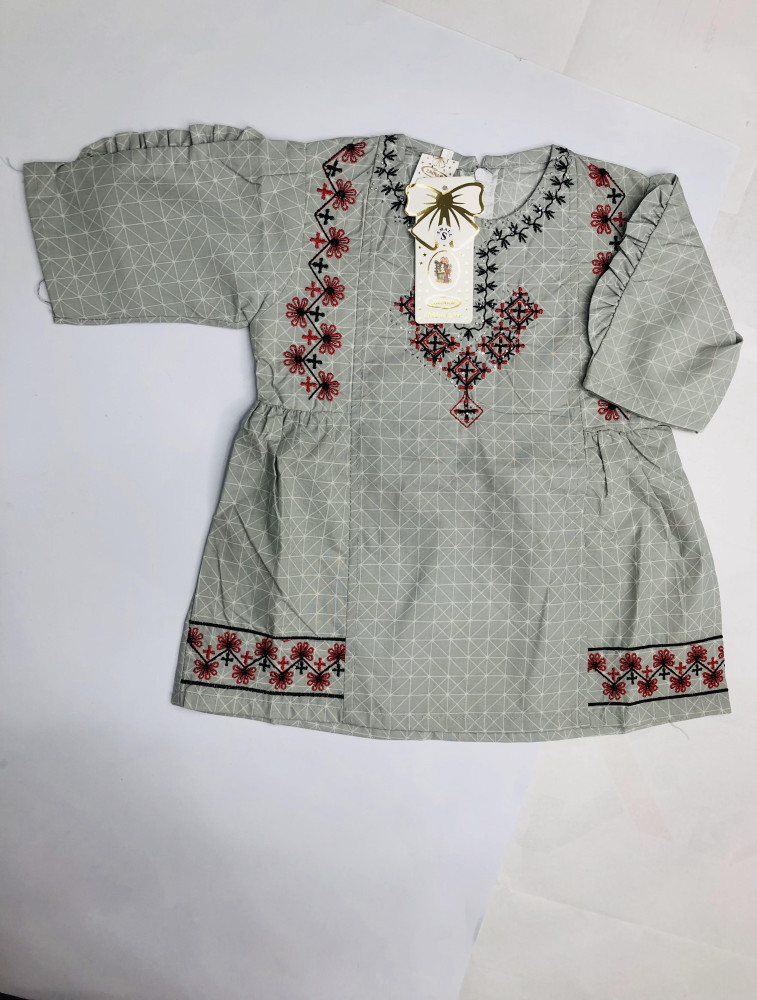 decent design dress fully embroidred frock dress for girls