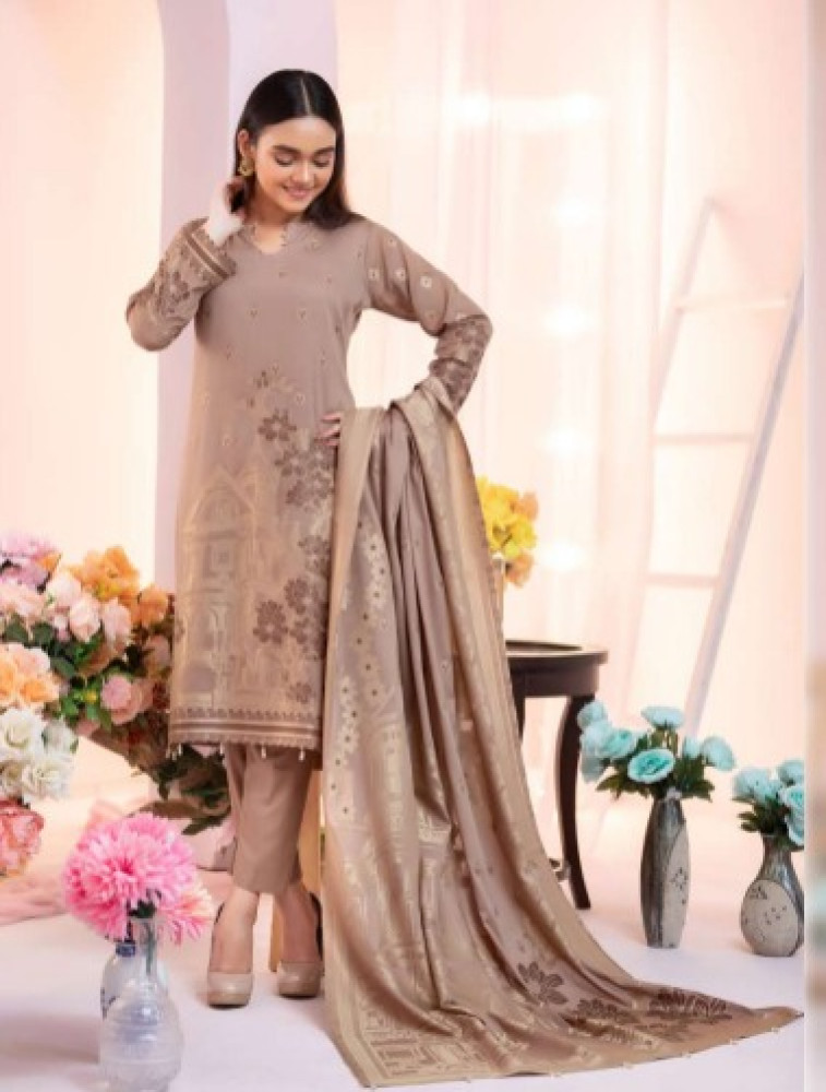 lawn embroidered shirt & dupatta with dyed trouser