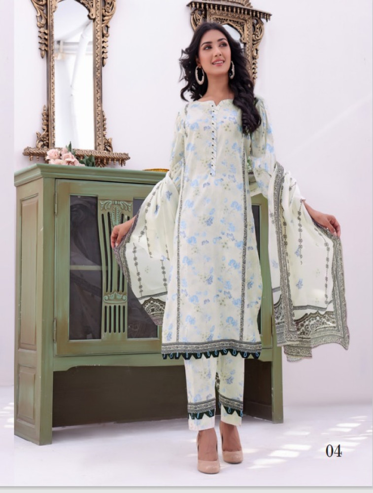 premium digital print lawn dupatta shirt & trouser