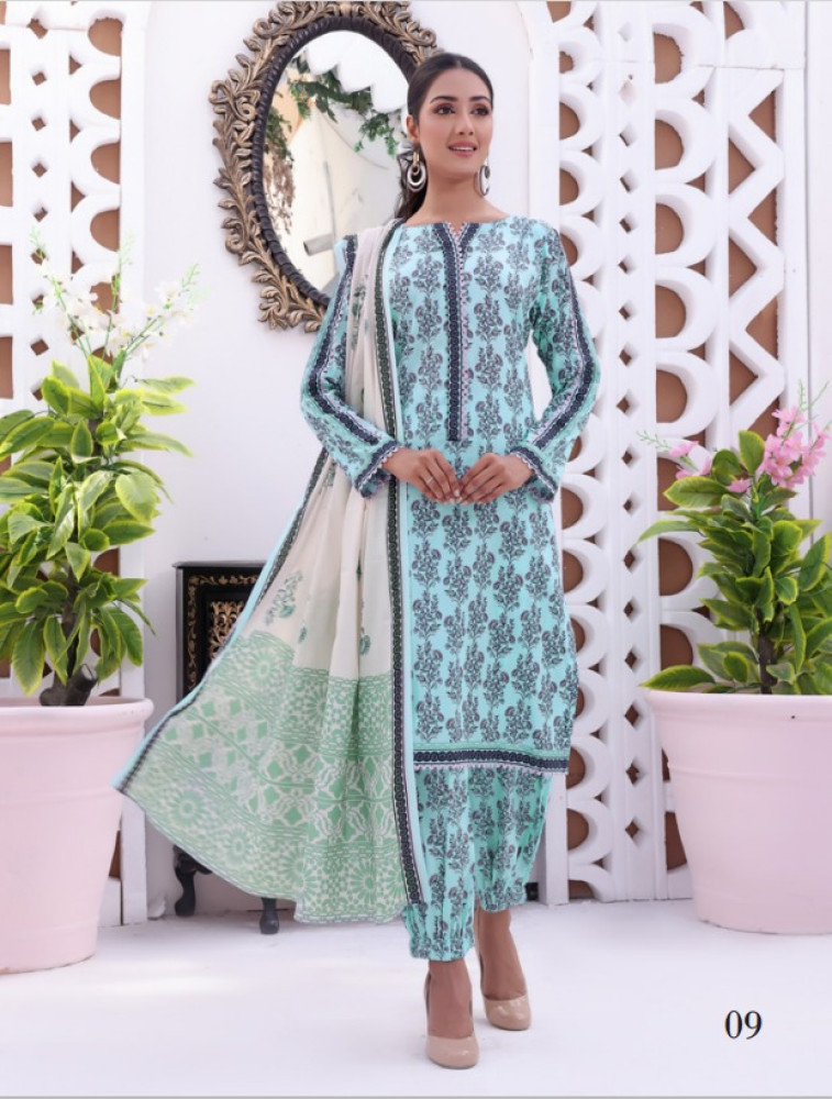 premium digital print lawn dupatta shirt & trouser