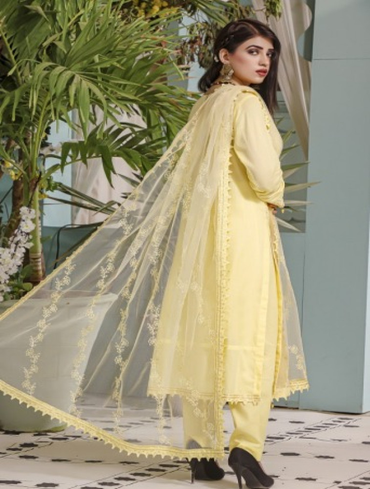 embroidered lawn with heavy dupatta and decent hand work