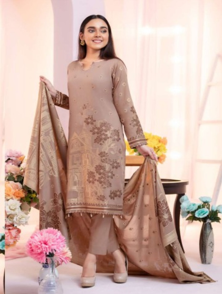 lawn embroidered shirt & dupatta with dyed trouser