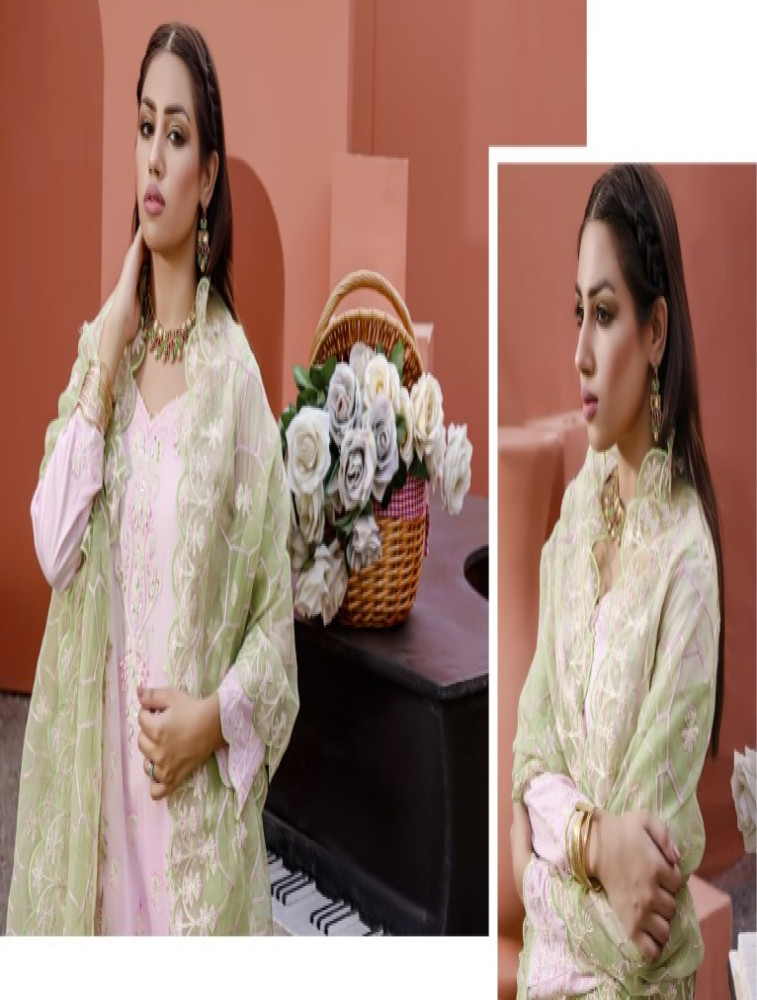 embroidered lawn with heavy dupatta and decent hand work