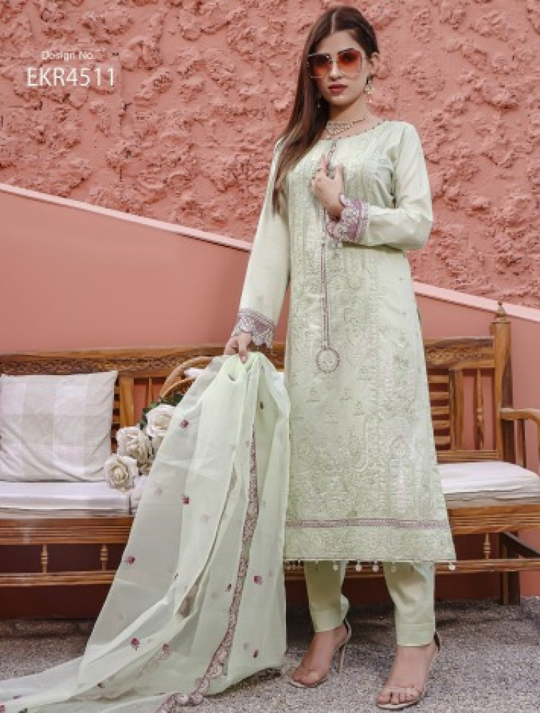 embroidered lawn with heavy dupatta and decent hand work