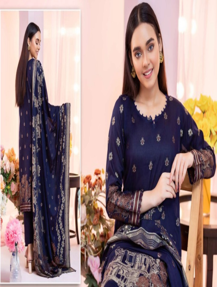 lawn embroidered shirt & dupatta with dyed trouser