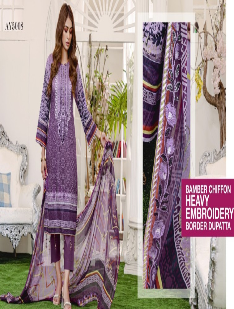 embroidered lawn embroidery boarder bamber chiffon dupatta