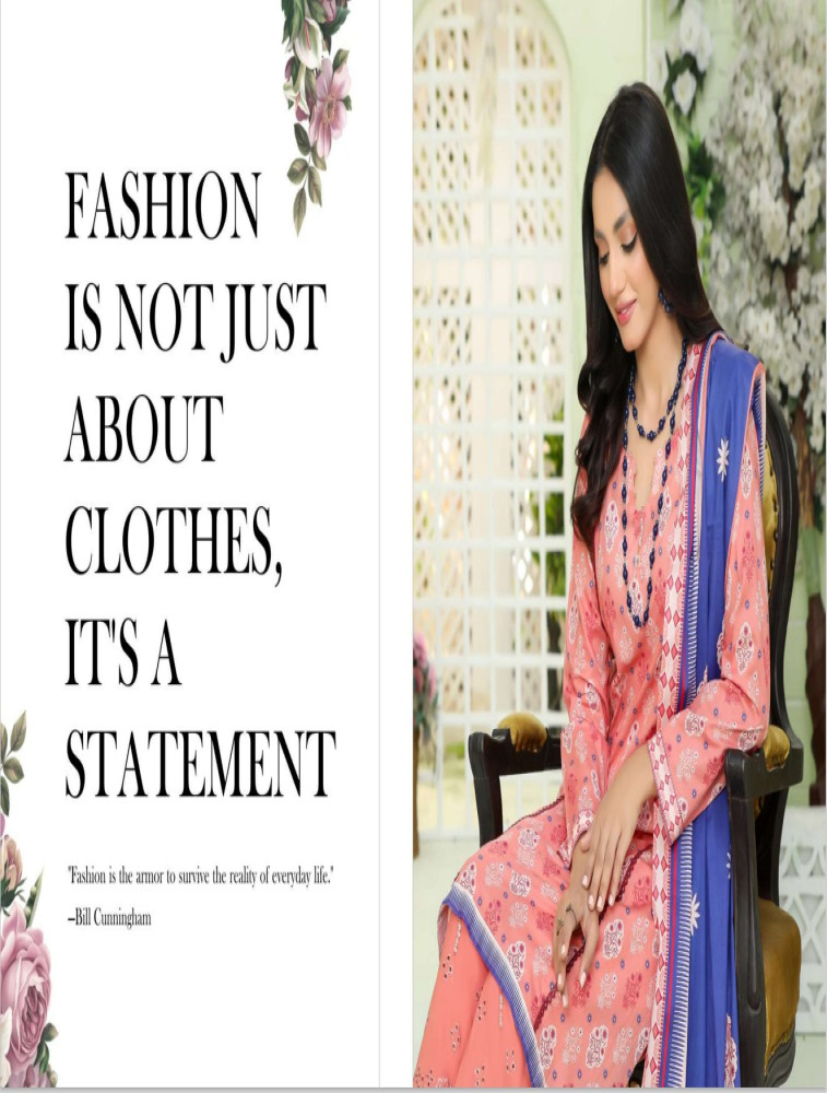 premium lawn printed shirt & dupatta and exclusive chikankari trousers