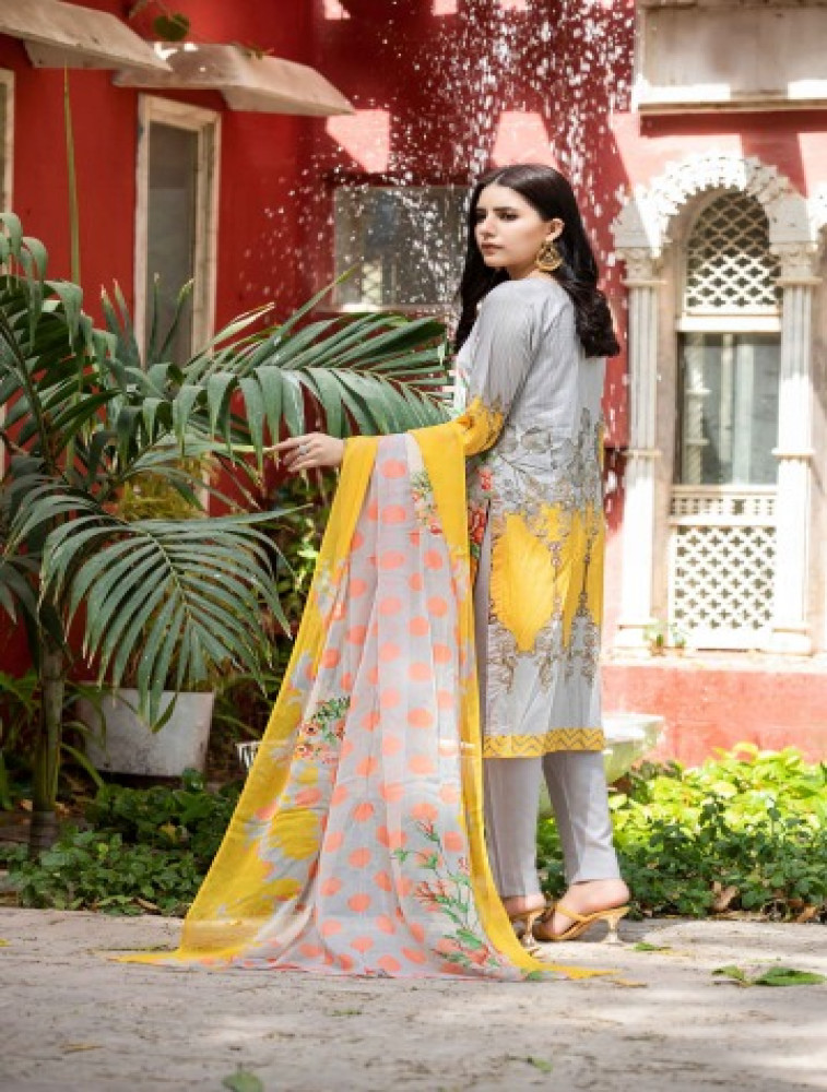 embroidered lawn shirt chiffon bamber dupatta