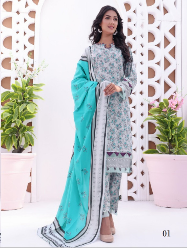 premium digital print lawn dupatta shirt & trouser