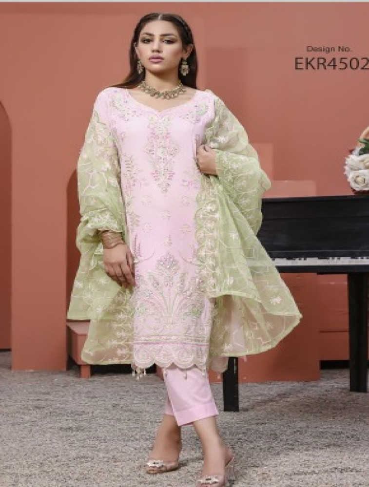 embroidered lawn with heavy dupatta and decent hand work