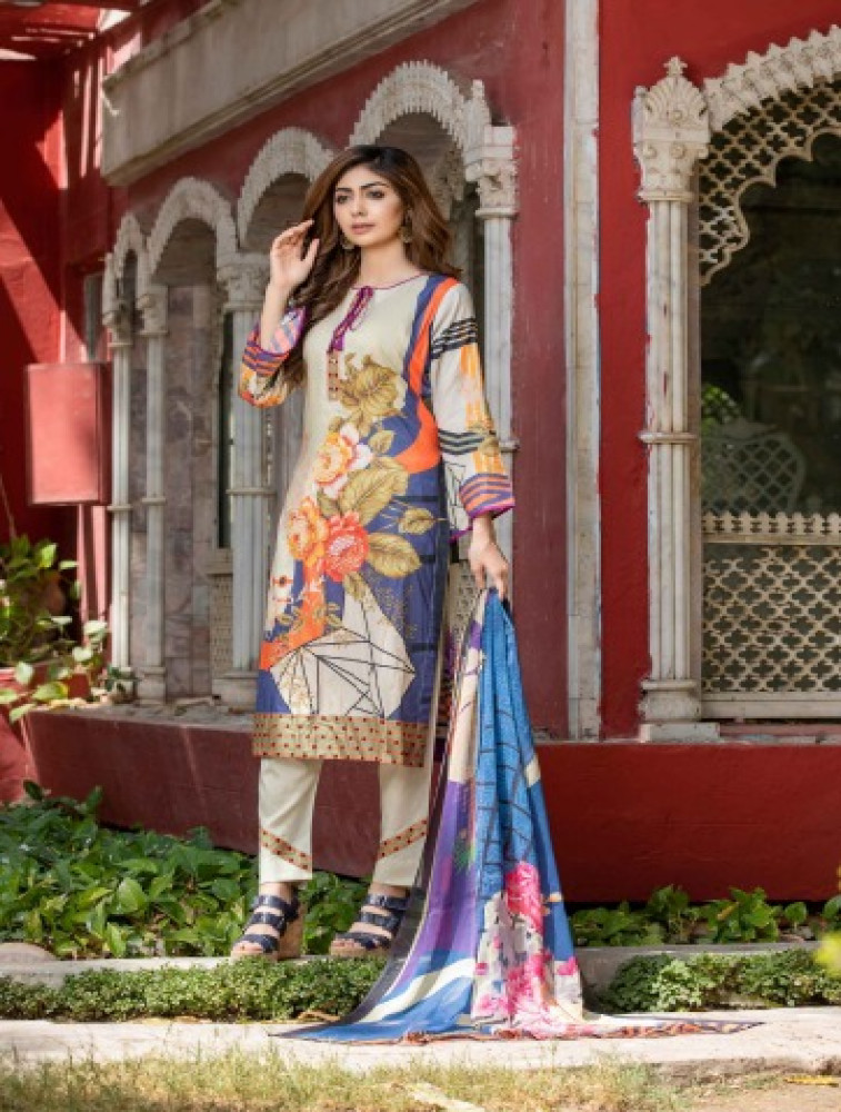 lawn embroidered shirt chiffon bamber dupatta