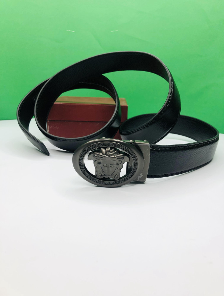 100% usa import versace branded man's leather belt with branded belt stamp 2.1