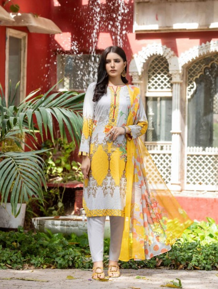 embroidered lawn shirt chiffon bamber dupatta