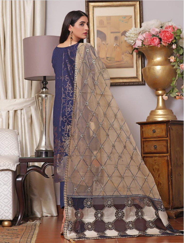 embroidered lawn jacquard fancy heavy embroidered hand work dupatta