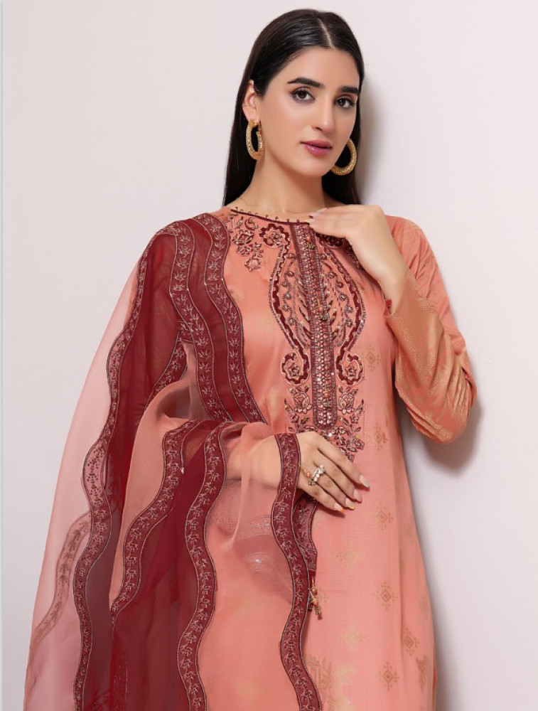 embroidered lawn jacquard fancy heavy embroidered dupatta hand work